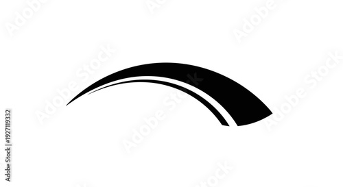 Black Curved Line Graphic Design Element.