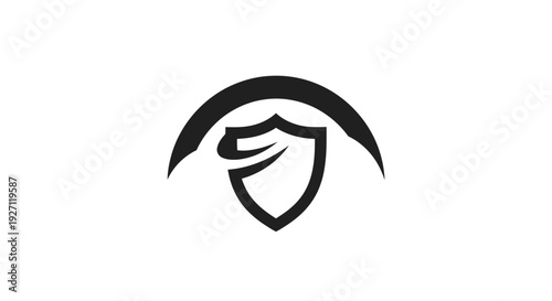 Shield Icon with Protection Symbol Inside.