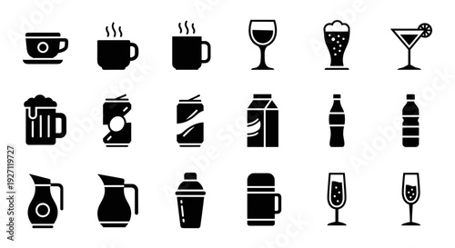Drink icon set