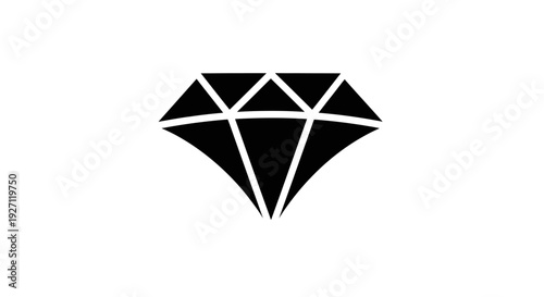 Black Diamond Illustration on White Background.