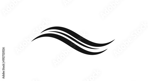 Black Wavy Lines Abstract Design Element.