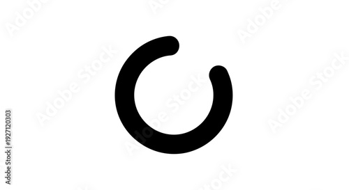 Black Crescent Moon Shape Symbol Icon.
