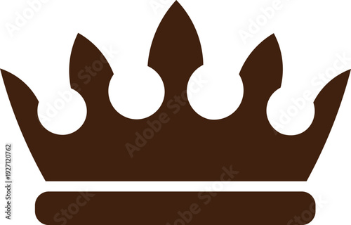 dark brown classic crown icon silhouette logo design for luxury royalty premium beauty fashion or brand identity isolated background.