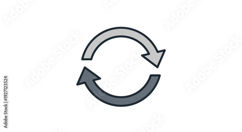 Circular arrows representing the concept of recycling and renewal process.