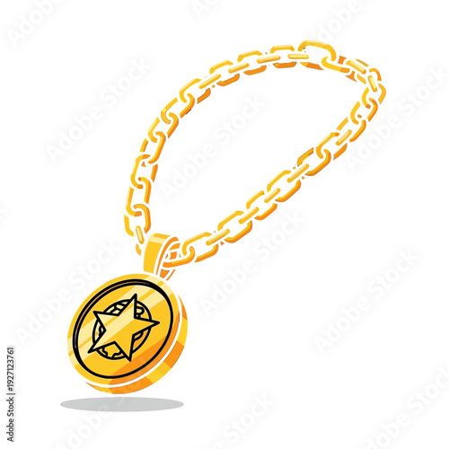 Elegant gold chain necklace with star pendant set against a plain background