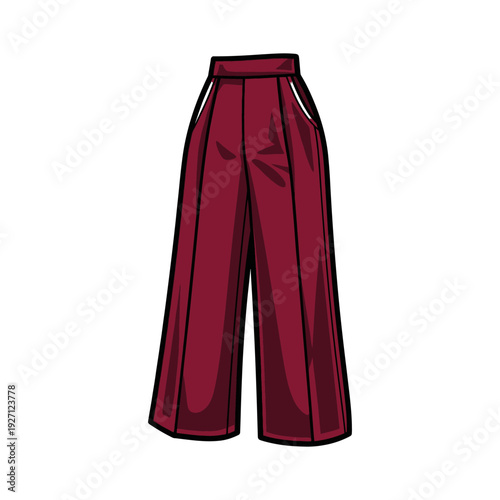 Stylish burgundy pleated trousers with side zipper and relaxed fit for casual wear