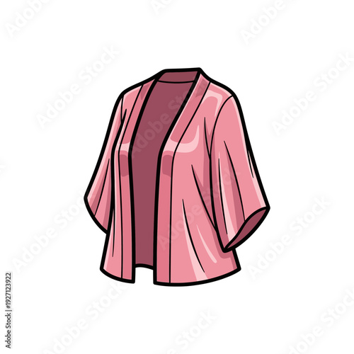 Elegant pink draped jacket with wide lapels and flowing design
