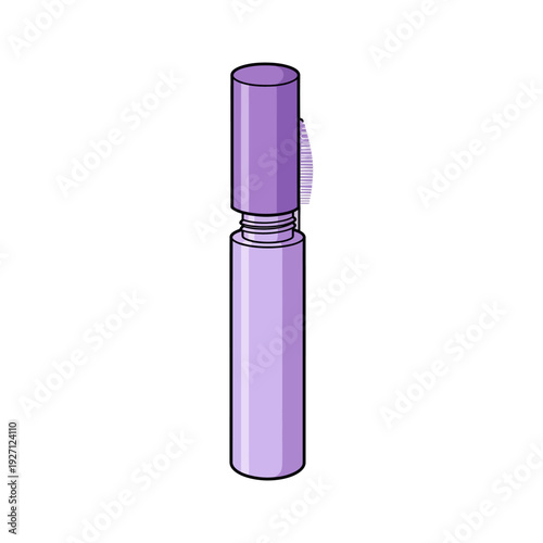 A sleek purple lipstick tube with a metallic cap and applicator brush