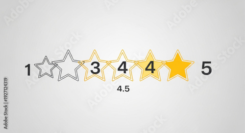 Customer feedback rating with four and a half stars.