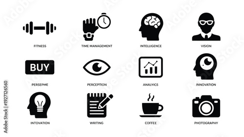 Flat design vector illustration of business icons vector illustration