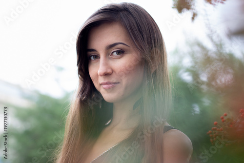 close-up of a young woman