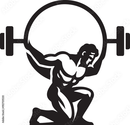illustration of a man lifting weights