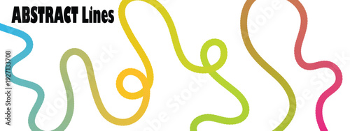 Vibrant abstract lines in multicolored swirling patterns on a white background with a bold title