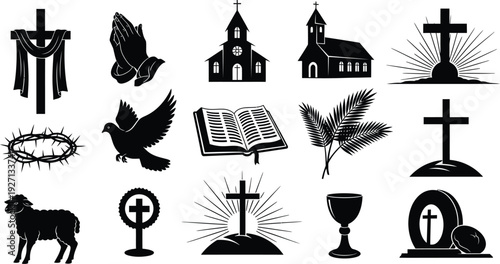 Christianity symbols and icons collection