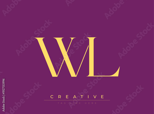 WL Creative Luxury Logo. This logo crafted for creative branding and luxury business identity. Ideal for boutique fashion labels, premium stationery, corporate mark, and marketing materials.