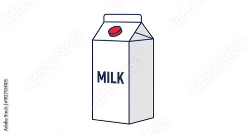 Milk carton illustration isolated and clean white background