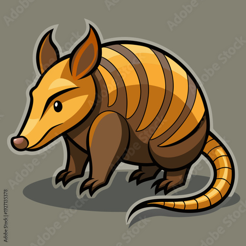 Stylized armadillo cartoon vector art for kids designs