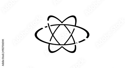 Simple Atom Model Illustration Design Element.