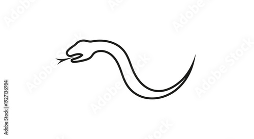 Black Line Drawing of a Snake.