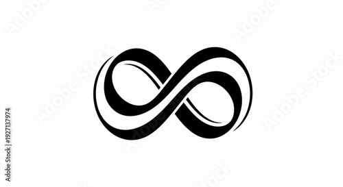 Black Infinity Symbol on White Background.
