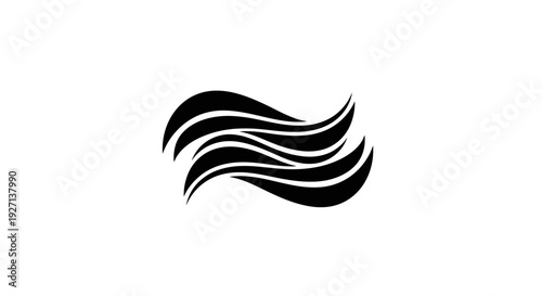Black wavy lines flowing smoothly together.