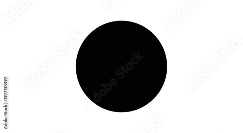 Black Circle Shape on White Background.