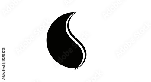 Black Yin Yang Symbol Isolated on White.