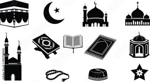 Islamic symbols and architecture icons