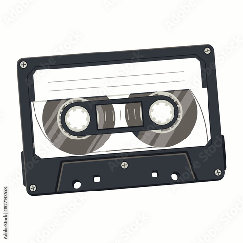 Retro cassette tape isolated on white background for music and audio