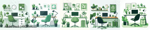 Vector of Green Remote Office