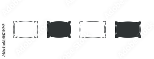 Four rectangular pillows in different shading styles.