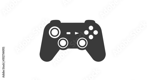 Black Gaming Controller Illustration.