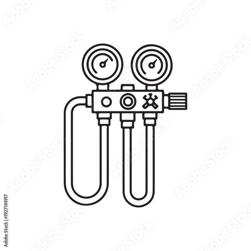 Industrial HVAC gauge vector icon