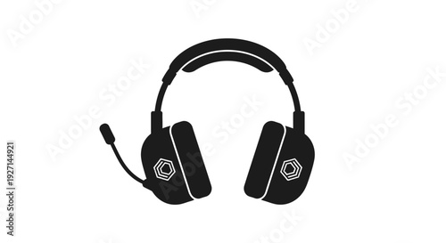 Black gaming headphones with microphone.