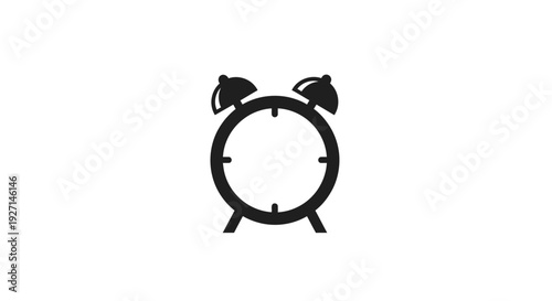 Black Alarm Clock Icon Design.