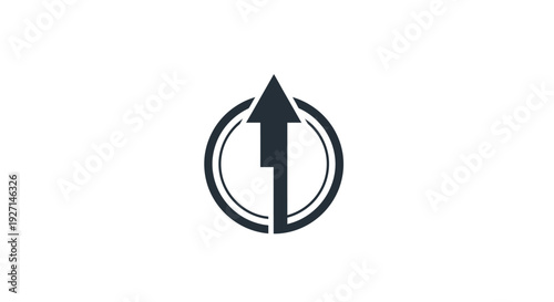 Black Arrow Pointing Upward Circle Icon.