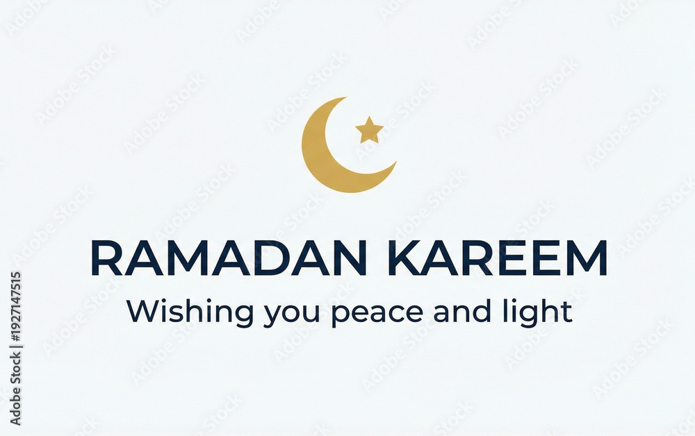 Fototapeta premium ramadan kareem, Simple Elegant Gold Moon Star Icon with Clean Typography