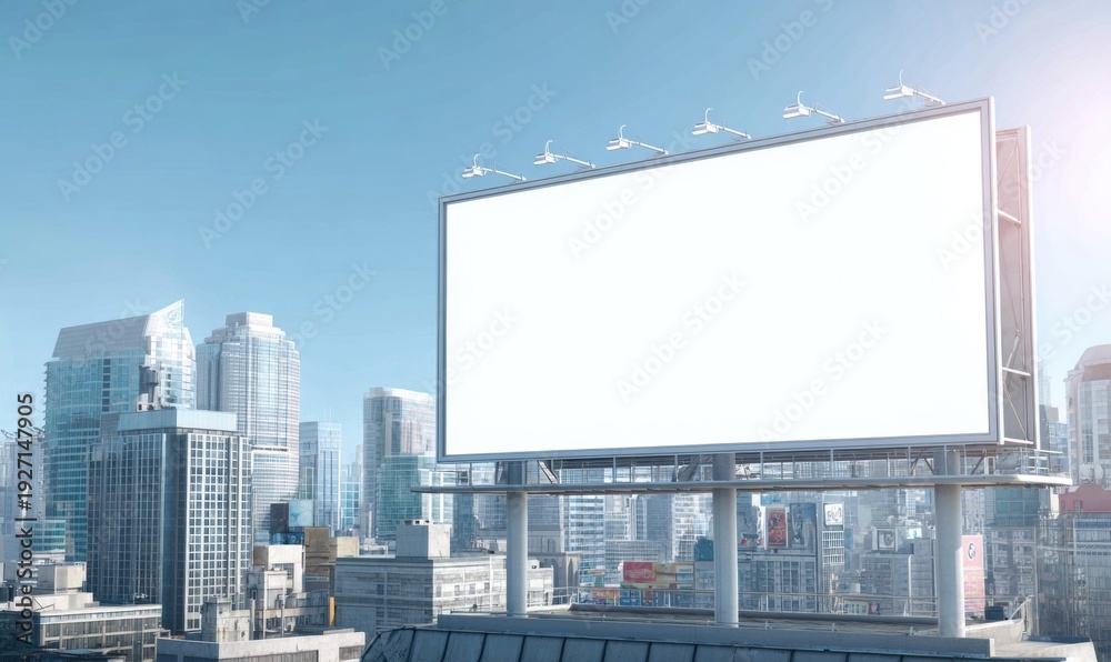 Obraz premium A large billboard is in the middle of a city