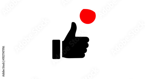 Black thumbs up hand sign icon.
