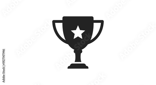 Black Trophy Icon with White Star.