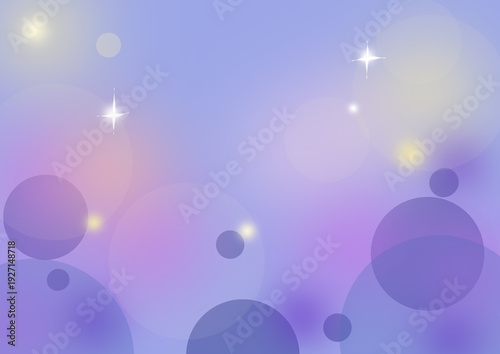 Foto Lilac background with purple spheres, bubbles, glowing shine and sparkling parti