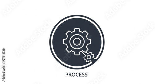 Cogwheel and gear icon representing a process.