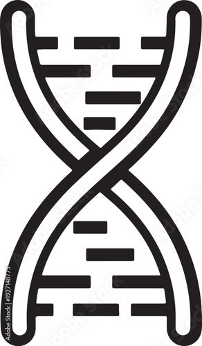 Black and white stylized double helix d n a strand also transparent background science genetics biology
