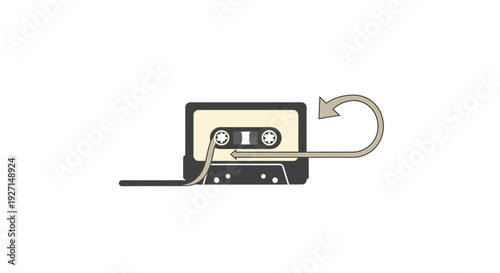 Cassette Tape with Cord Attached.