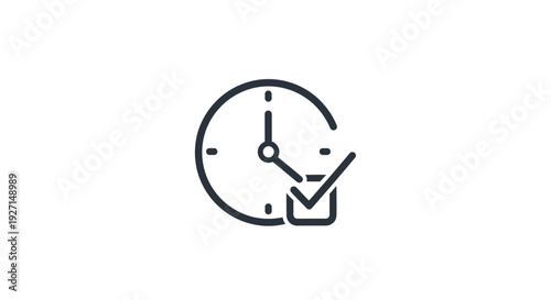 Clock with Check Mark Icon.