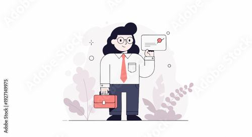 Business professional with briefcase holds chart showing growth
