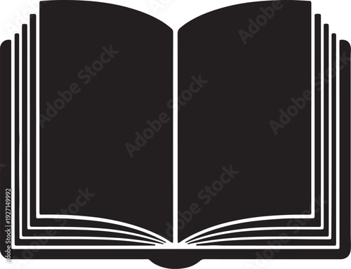 Open black book with white page edges and spine detail also transparent background open book pages white edges