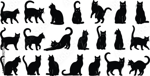 Flock of black ravens flying in the sky, silhouette of crows, bird migration, flat vector illustration, isolated, cad drawing, minimalist