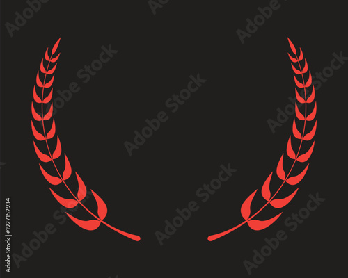 Red laurel wreath of victory and honor
