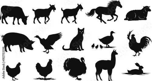 Collection of animal silhouettes